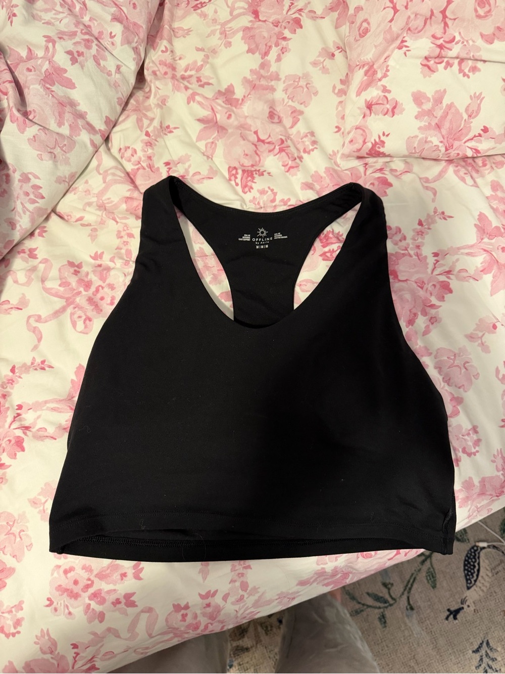 Aerie Black Racerback long line Sports Bra